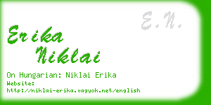 erika niklai business card